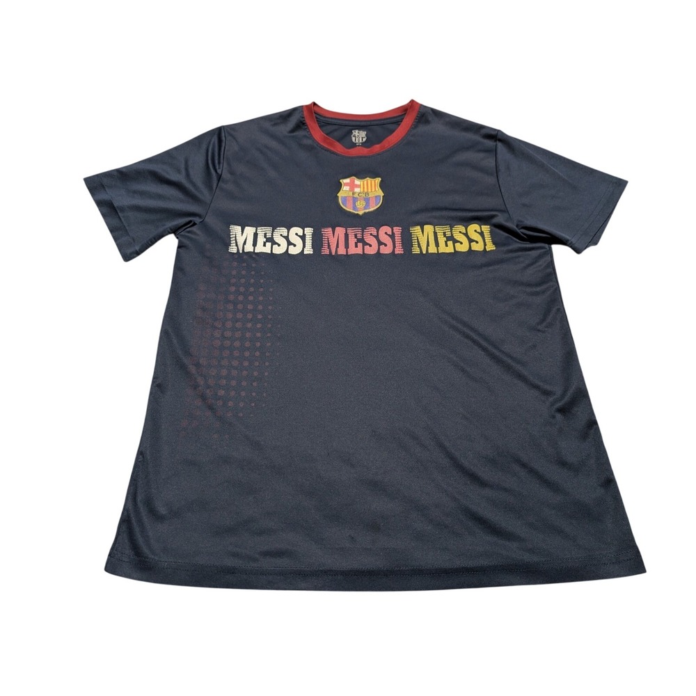 FC‎ Barcelona Messi Graphic T-Shirt Mens Large Blue Soccer FCB Official Top